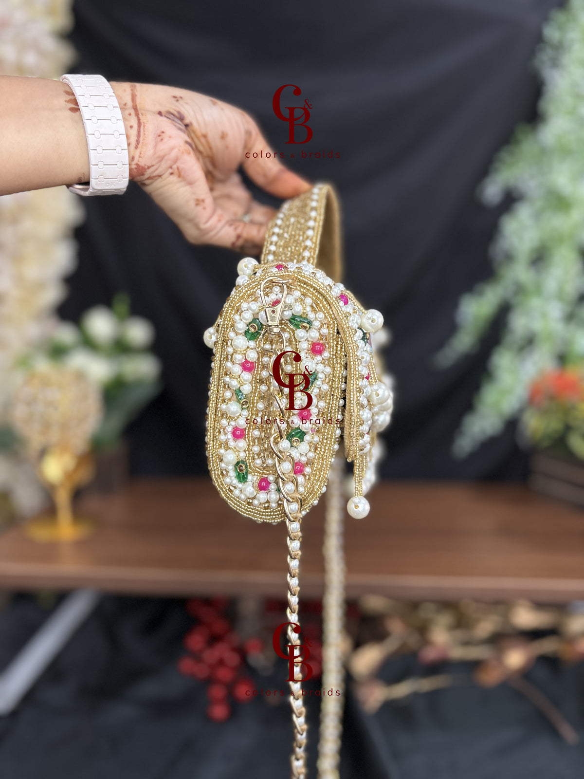 Gulnaaz Flap in Pink and Gold CutDana