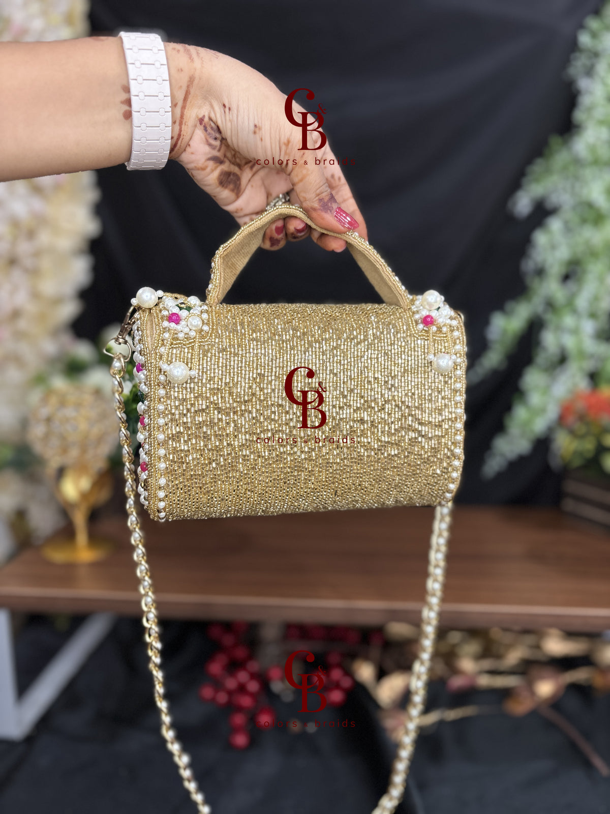 Gulnaaz Flap in Pink and Gold CutDana