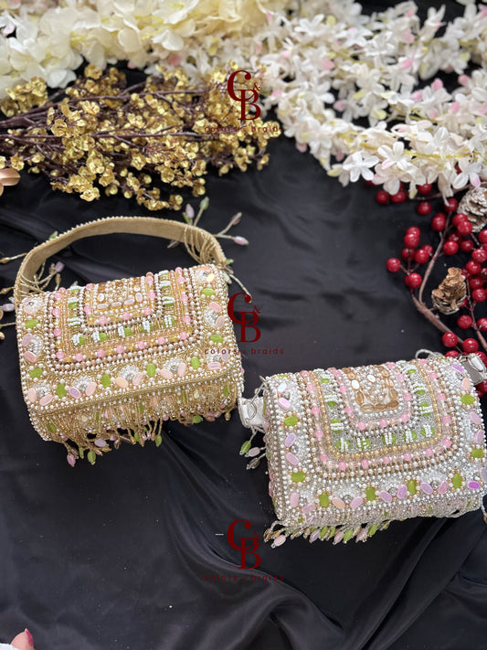 Jashn Pastel Stones Flap Clutch