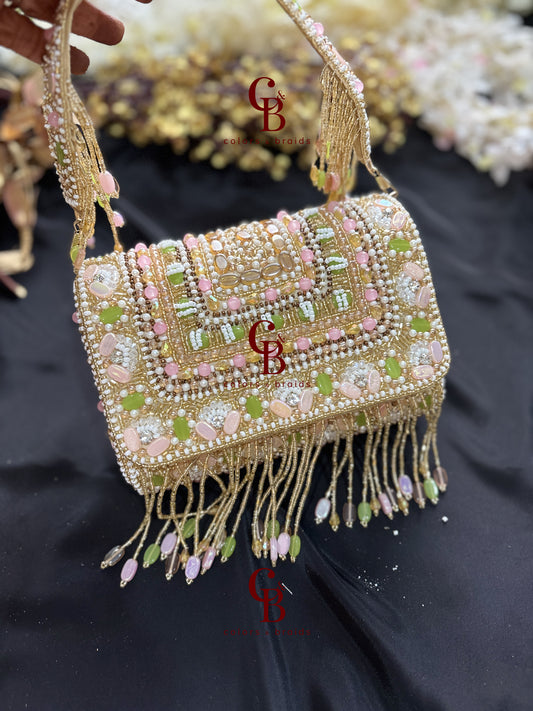 Jashn Pastel Stones Flap Clutch