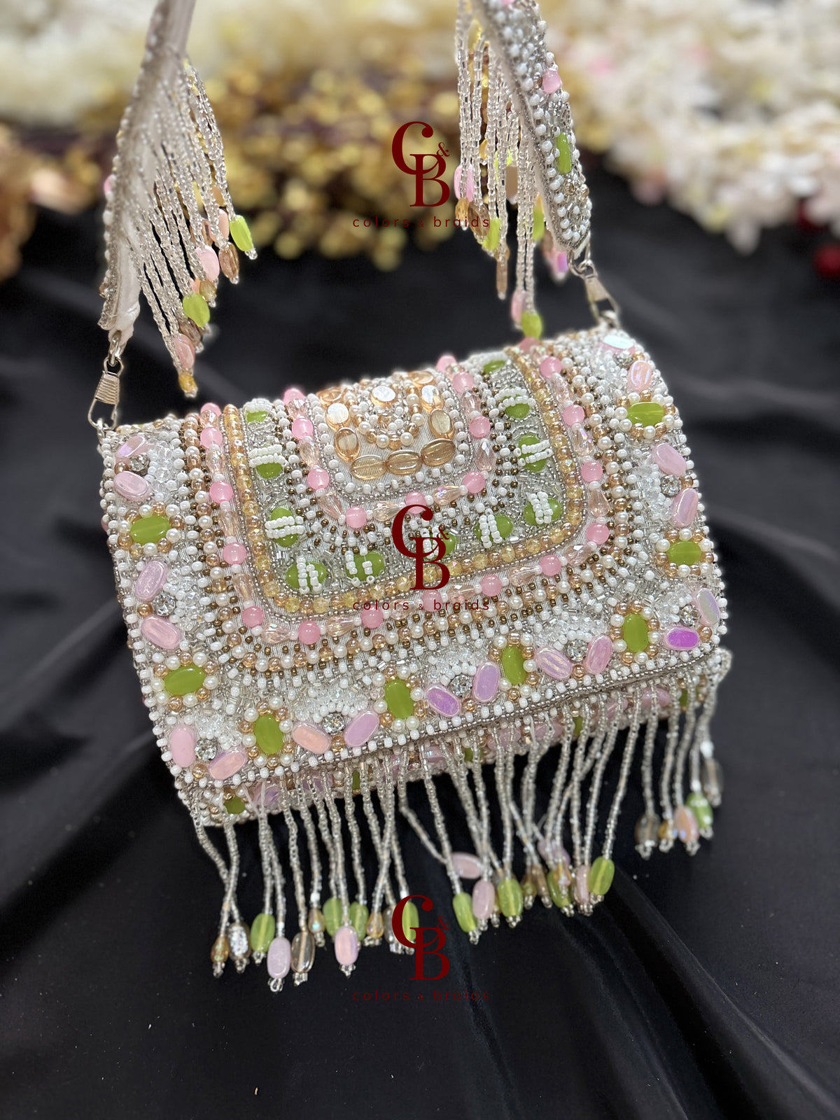 Jashn Pastel Stones Flap Clutch