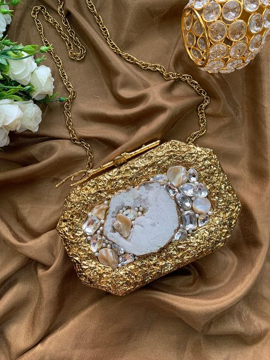 Peony Mother of Pearl - MOP Clutch
