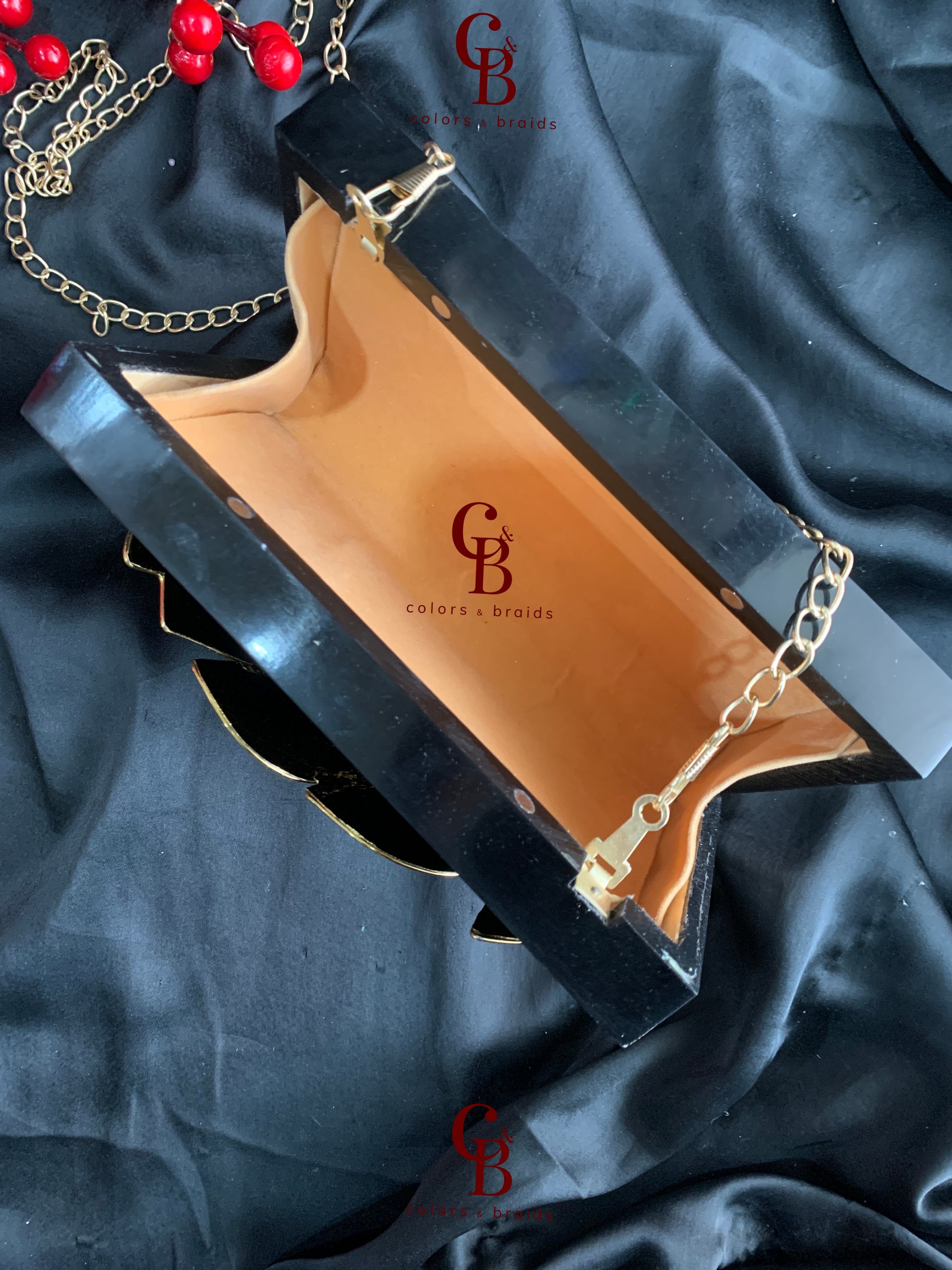 Brass Curve Resin Clutch
