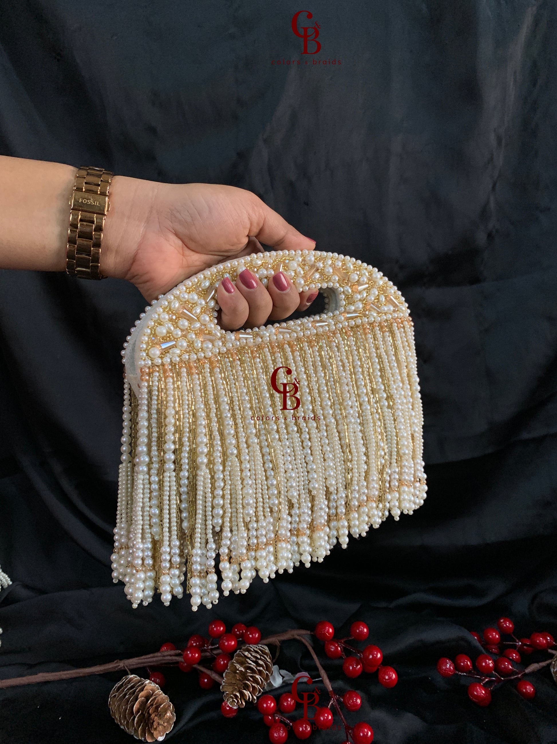 Hosneara Pearl Clutch