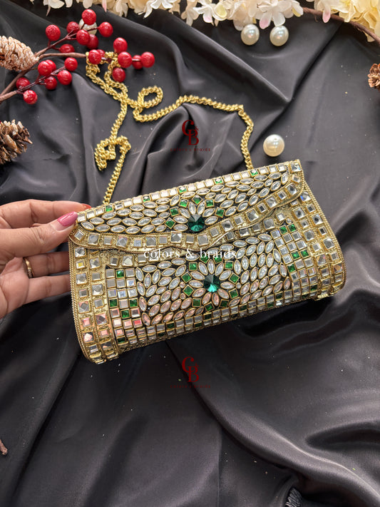 Saisha Kundan Metal Clutch