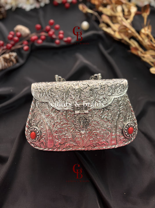 Kainat Silver Brass Clutch