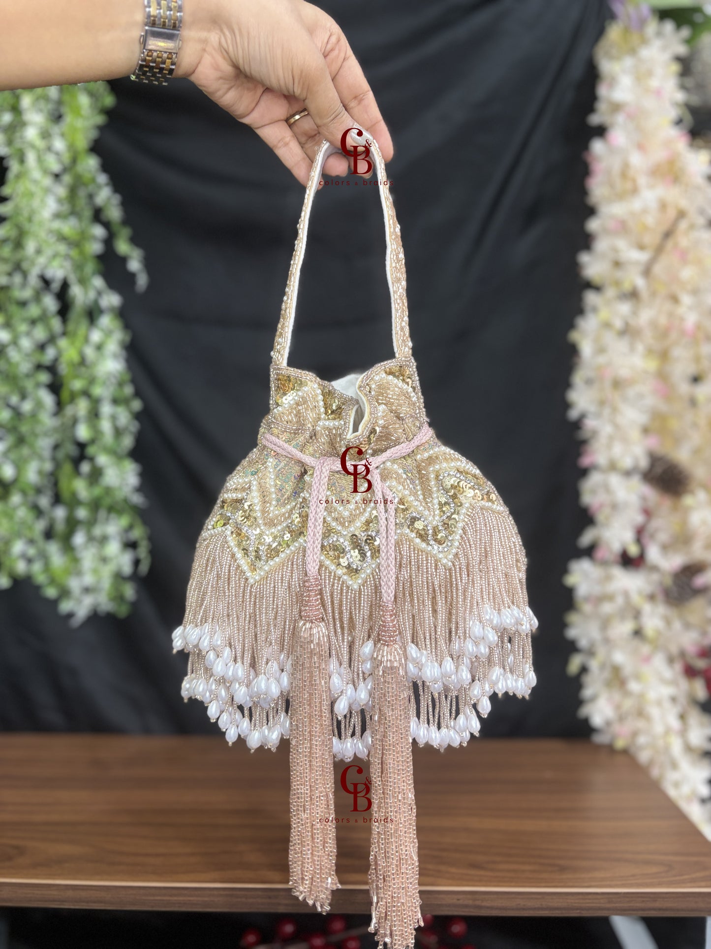 Jhallar Potli in Rose Gold and Gold