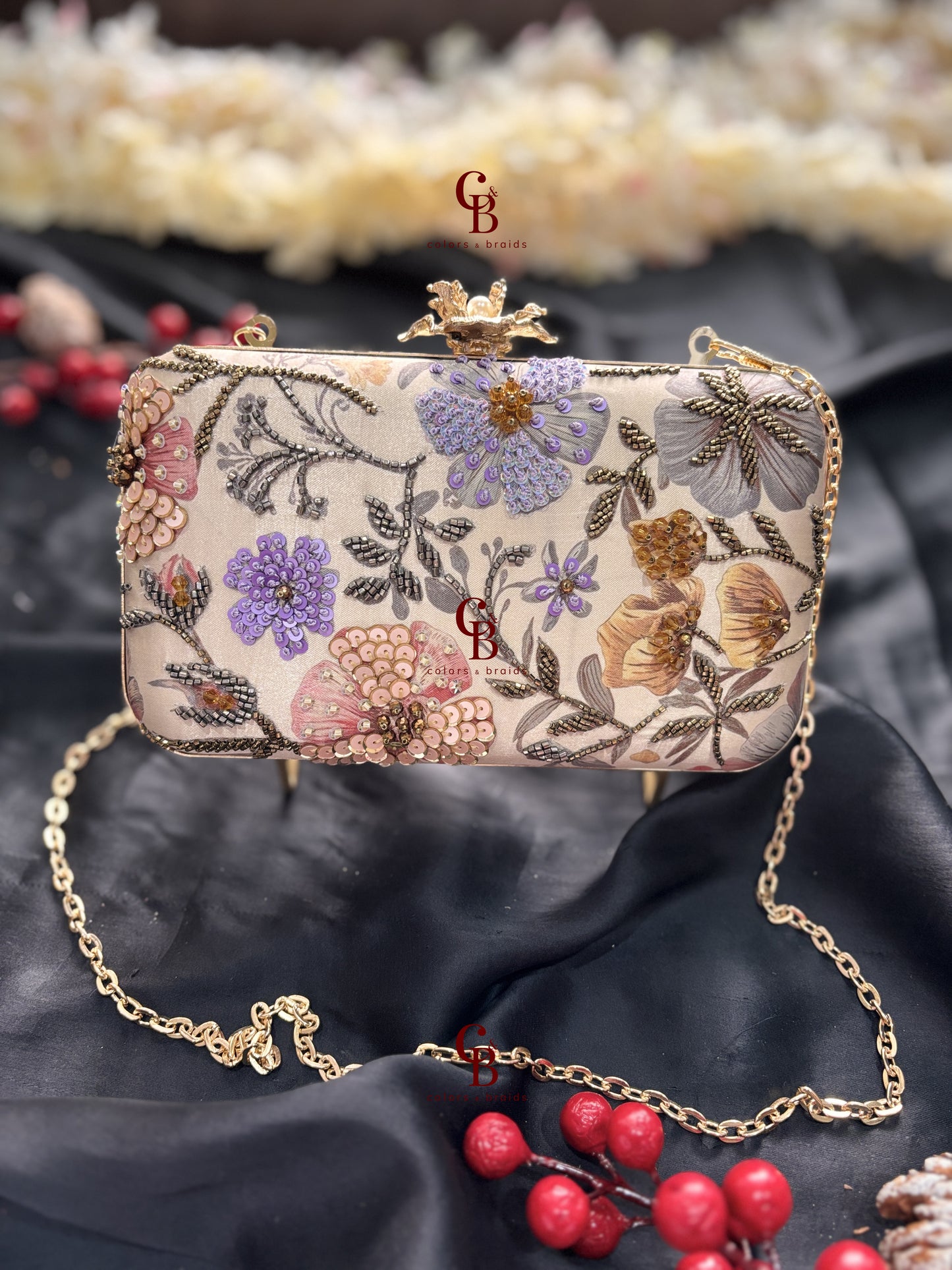 Aleena Print Highlight Clutch