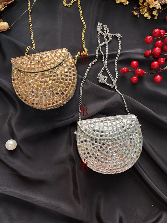 Elina Mirror Kundan Clutch