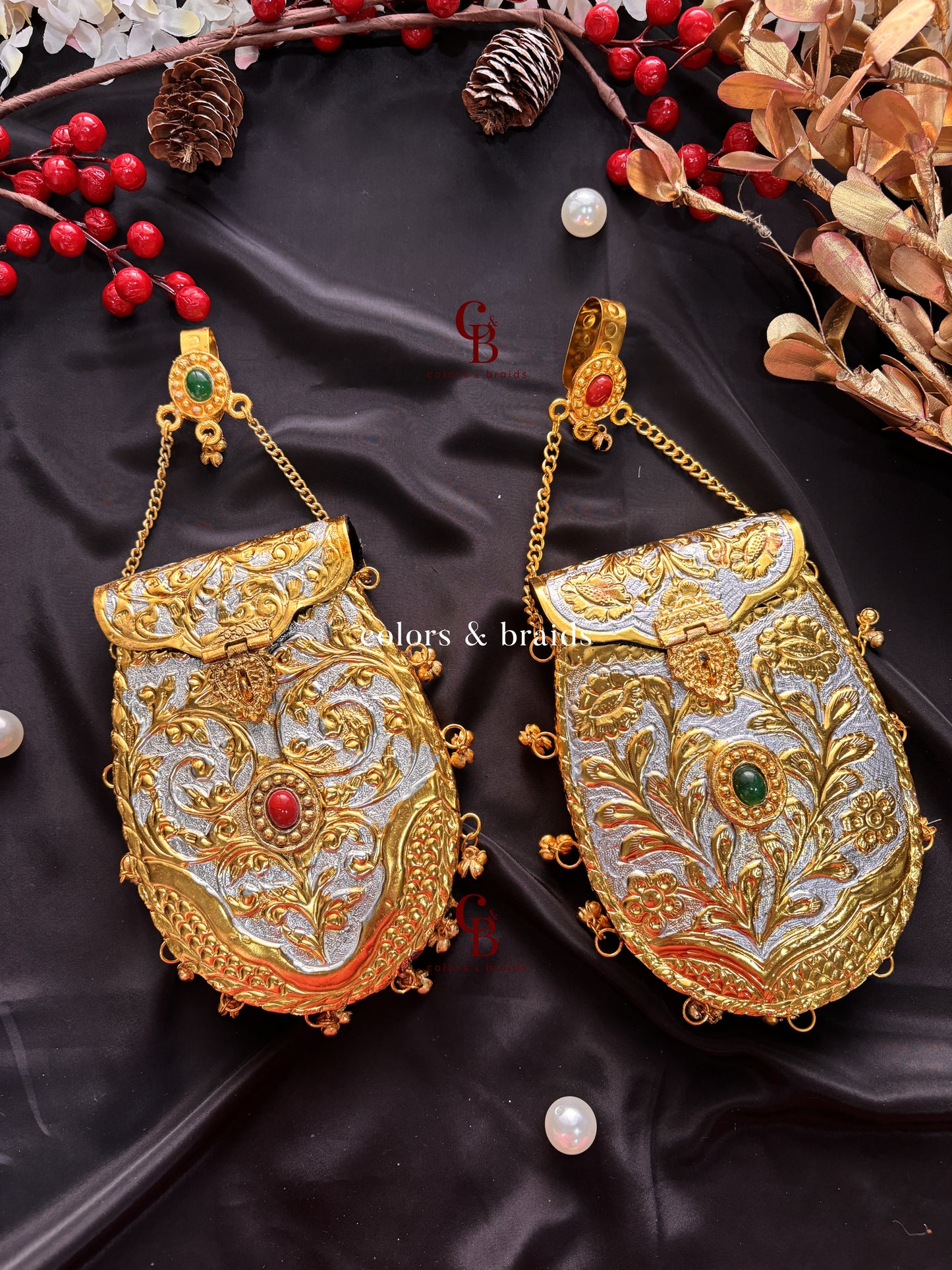 Noor Gold Brass Clutch