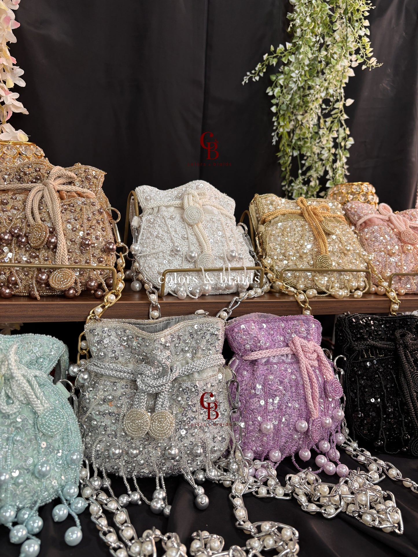 Sequin Pearl Mini Potli