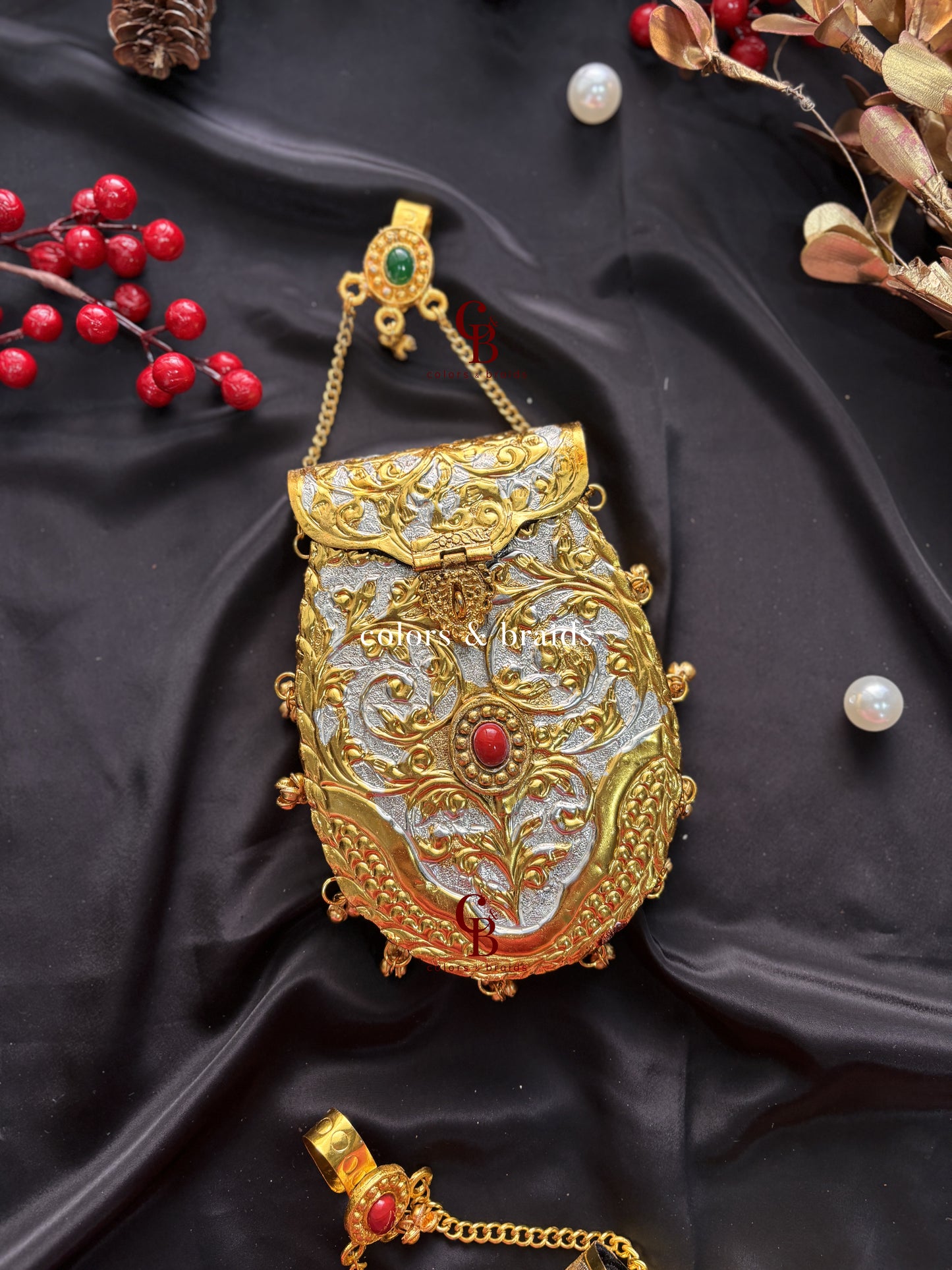 Noor Gold Brass Clutch