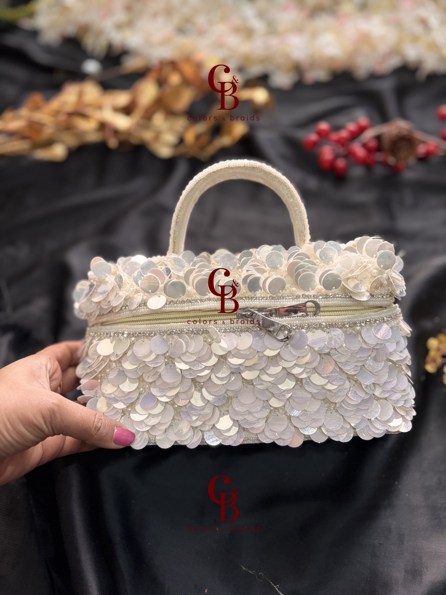Big Sequin Zip Bag
