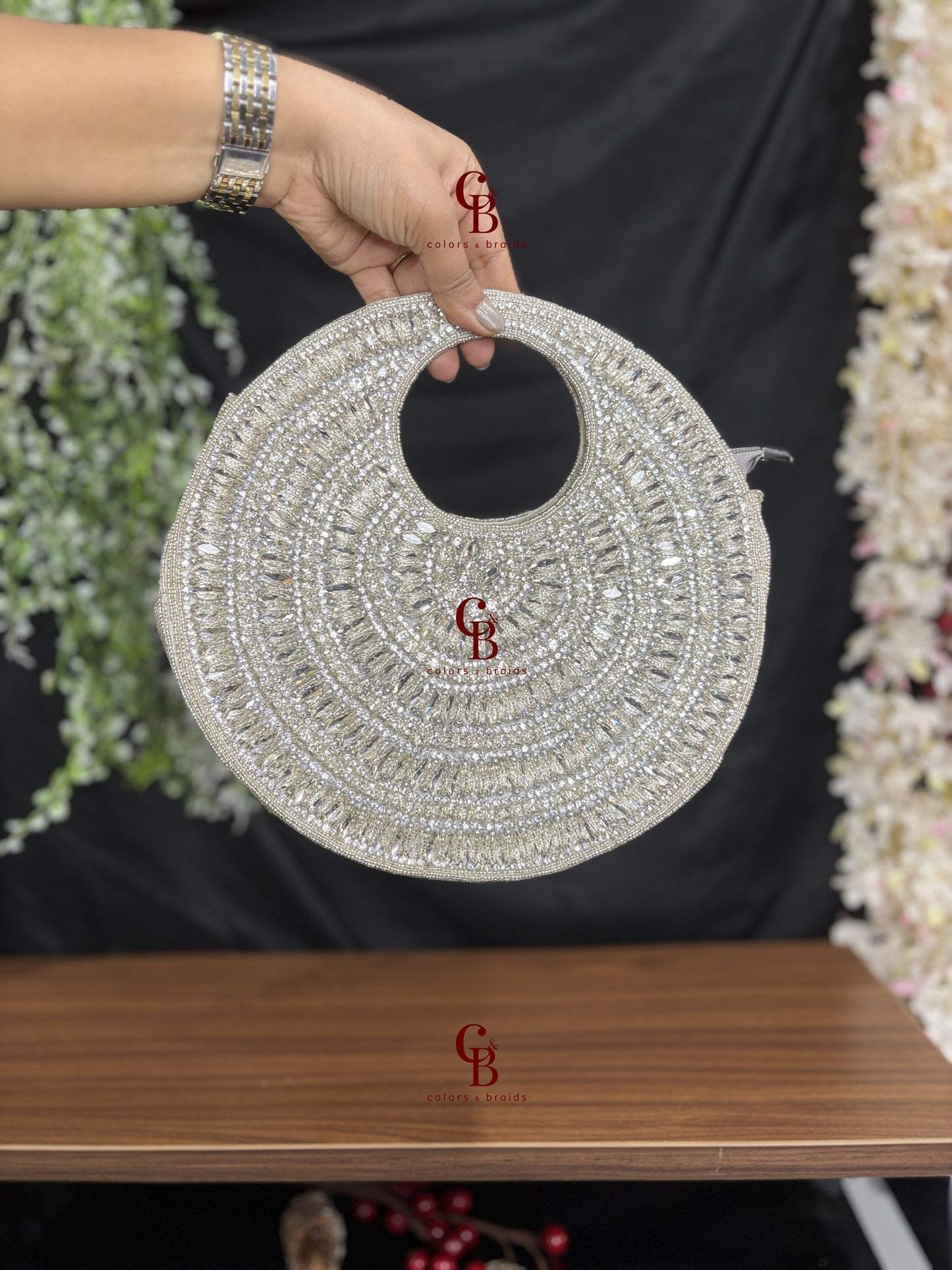 Crystal Round Shaped Clutch