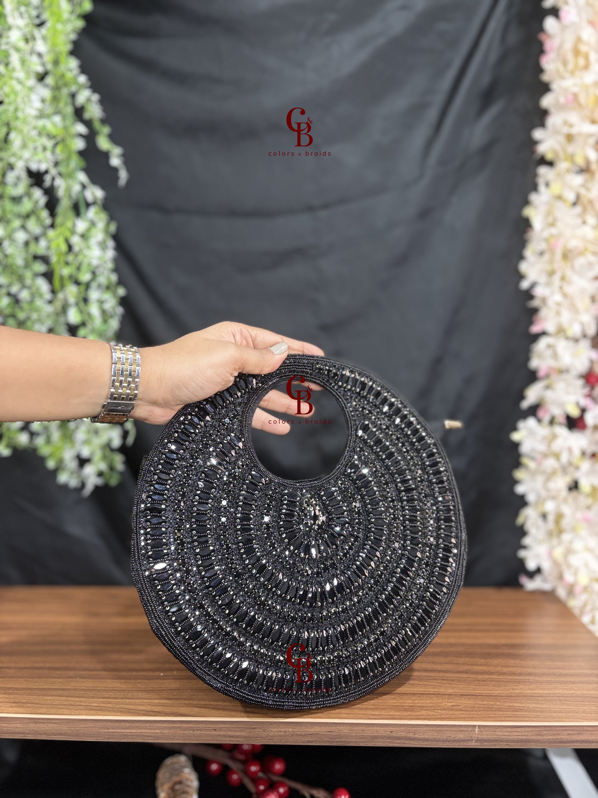 Crystal Round Shaped Clutch