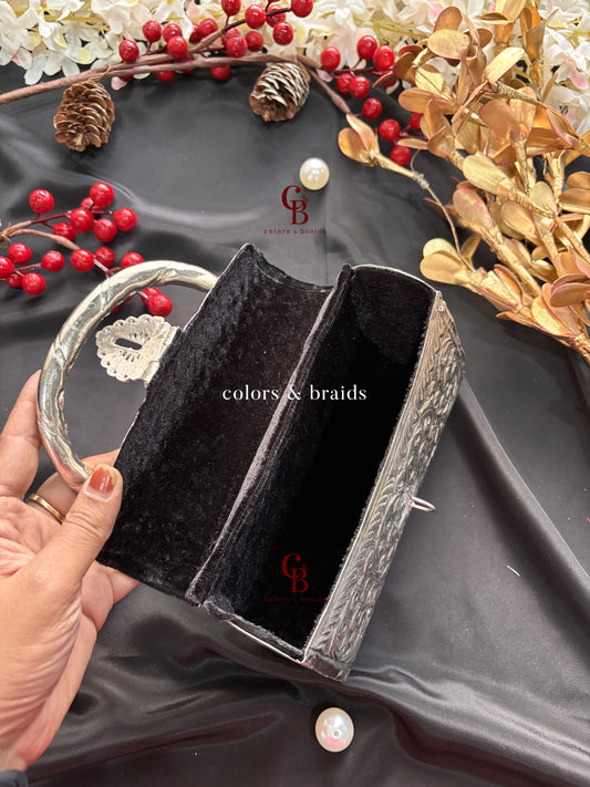 Khwaish Brass Silver clutch