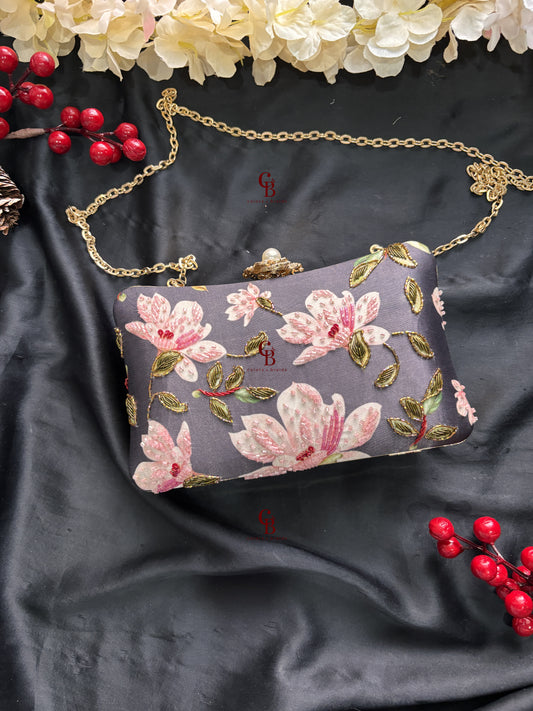Pink Flower Clutch