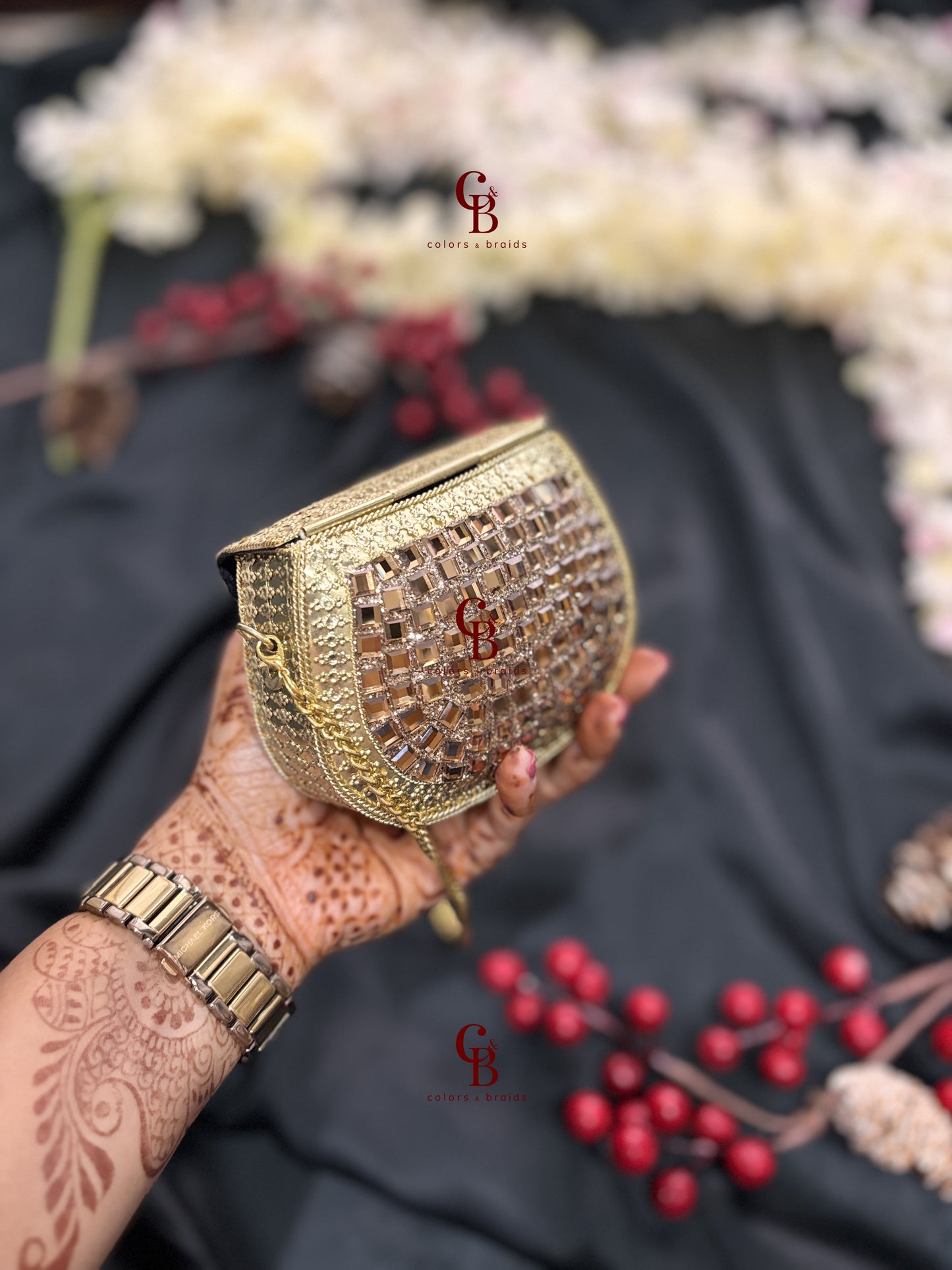 Mini Mirror Brass clutch