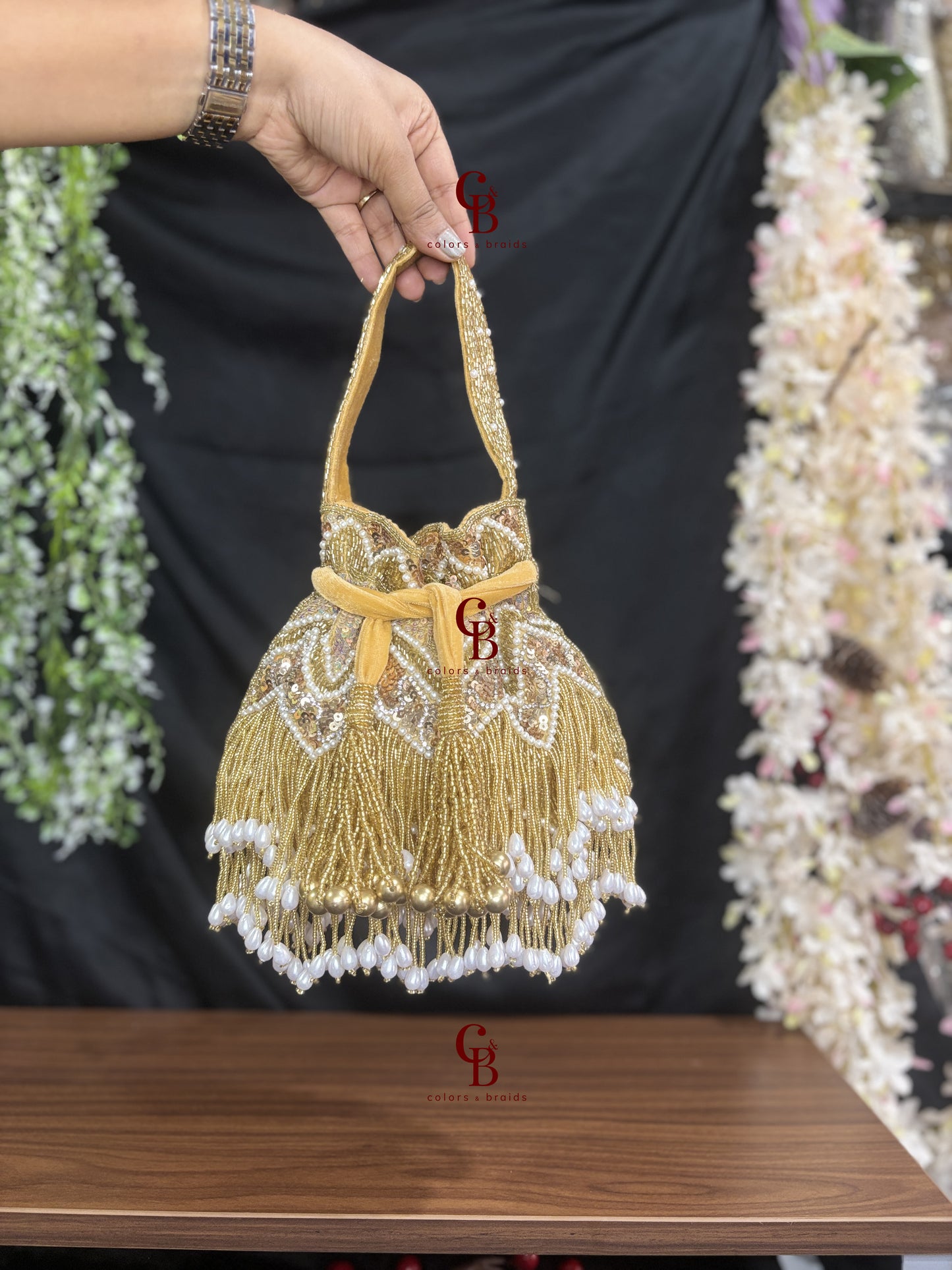 Jhallar Potli in Rose Gold and Gold