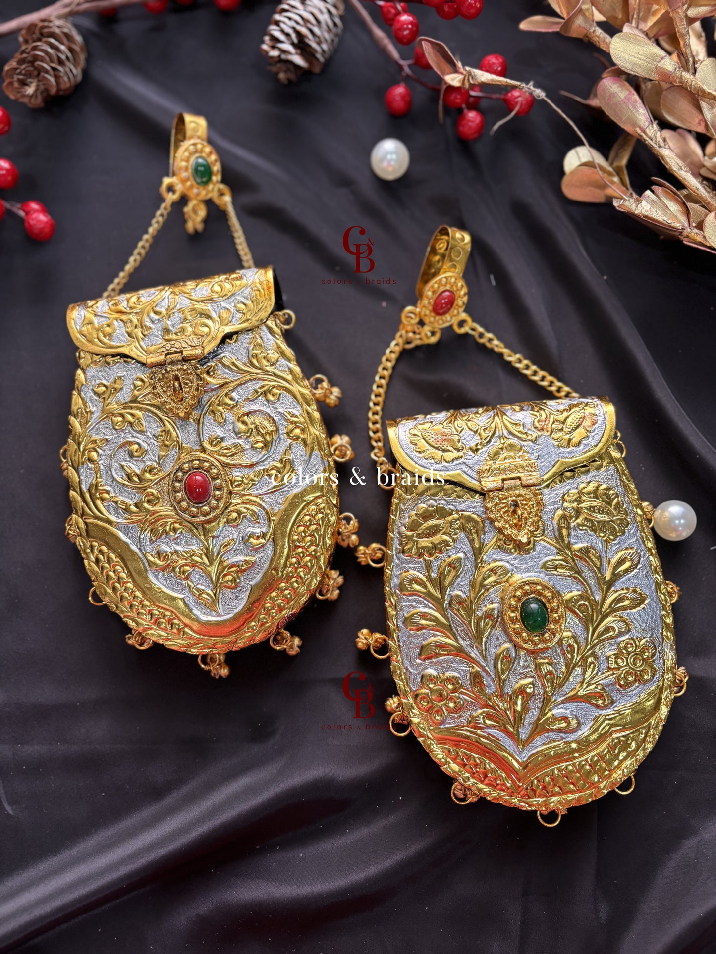 Noor Gold Brass Clutch