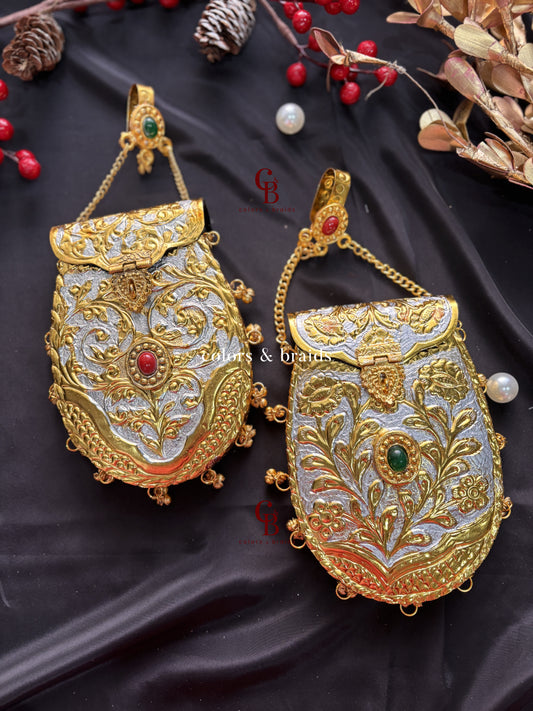 Noor Gold Brass Clutch