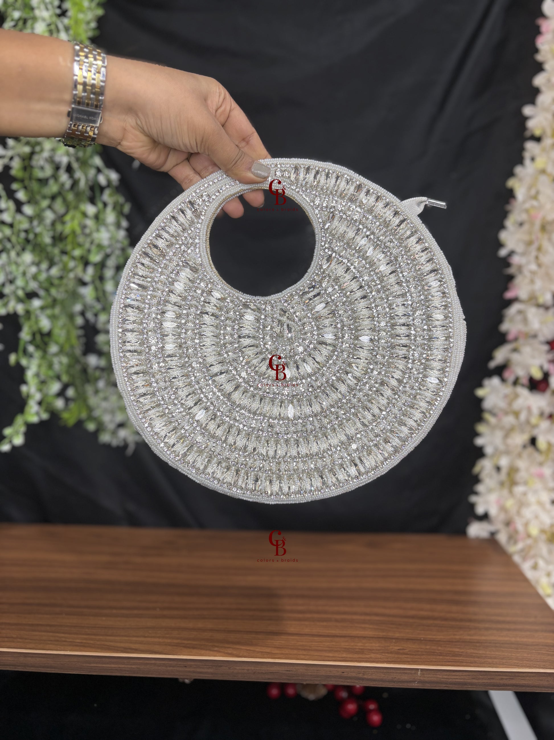Crystal Round Shaped Clutch