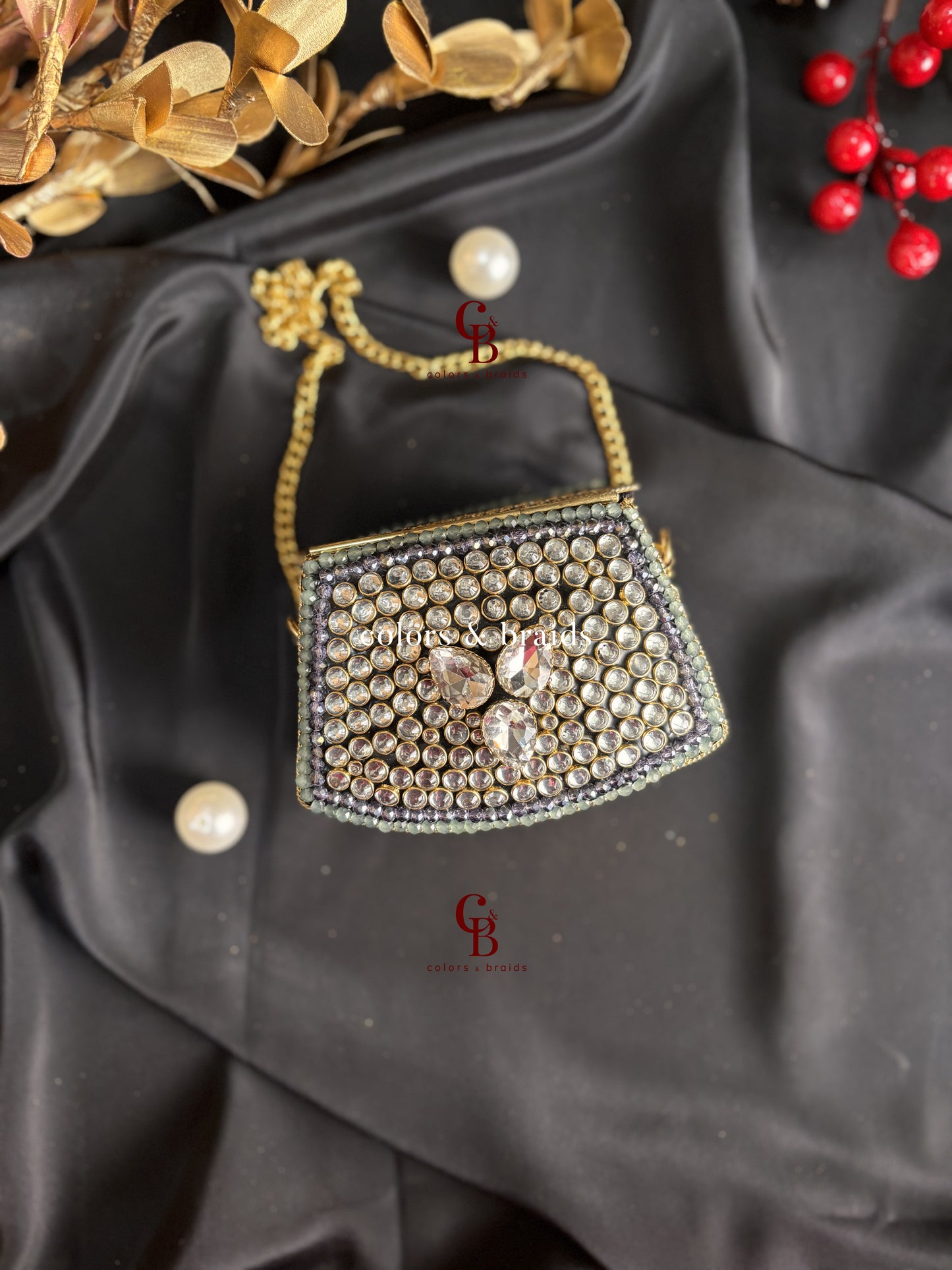 Zoya Kundan Clutch Mini