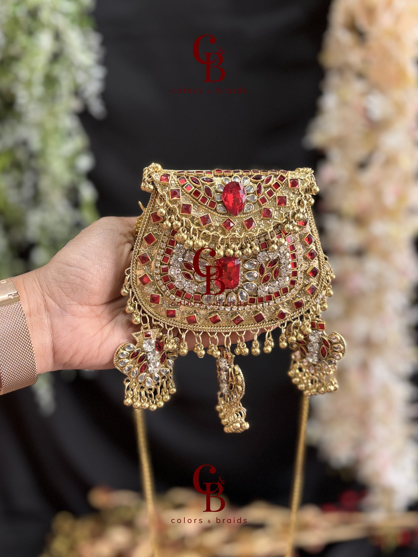 Maharani Ghungroo Kundan Clutch