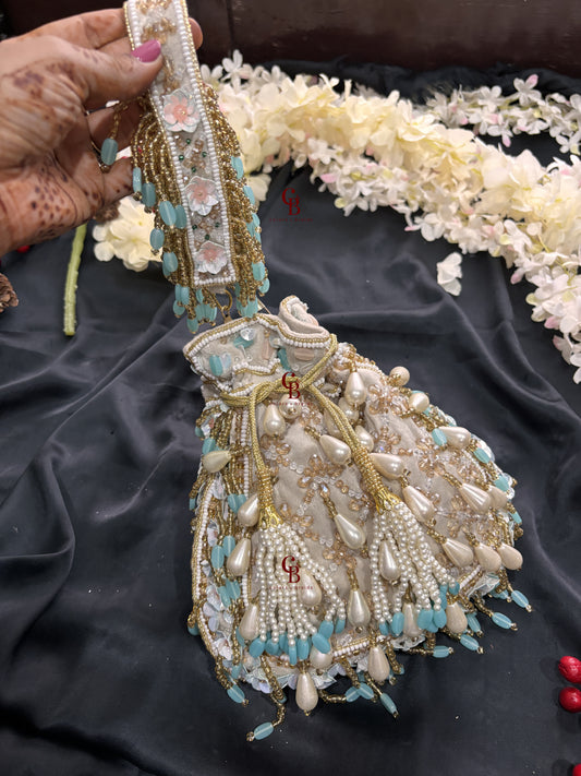 Pastel and Pearl Drop Potli