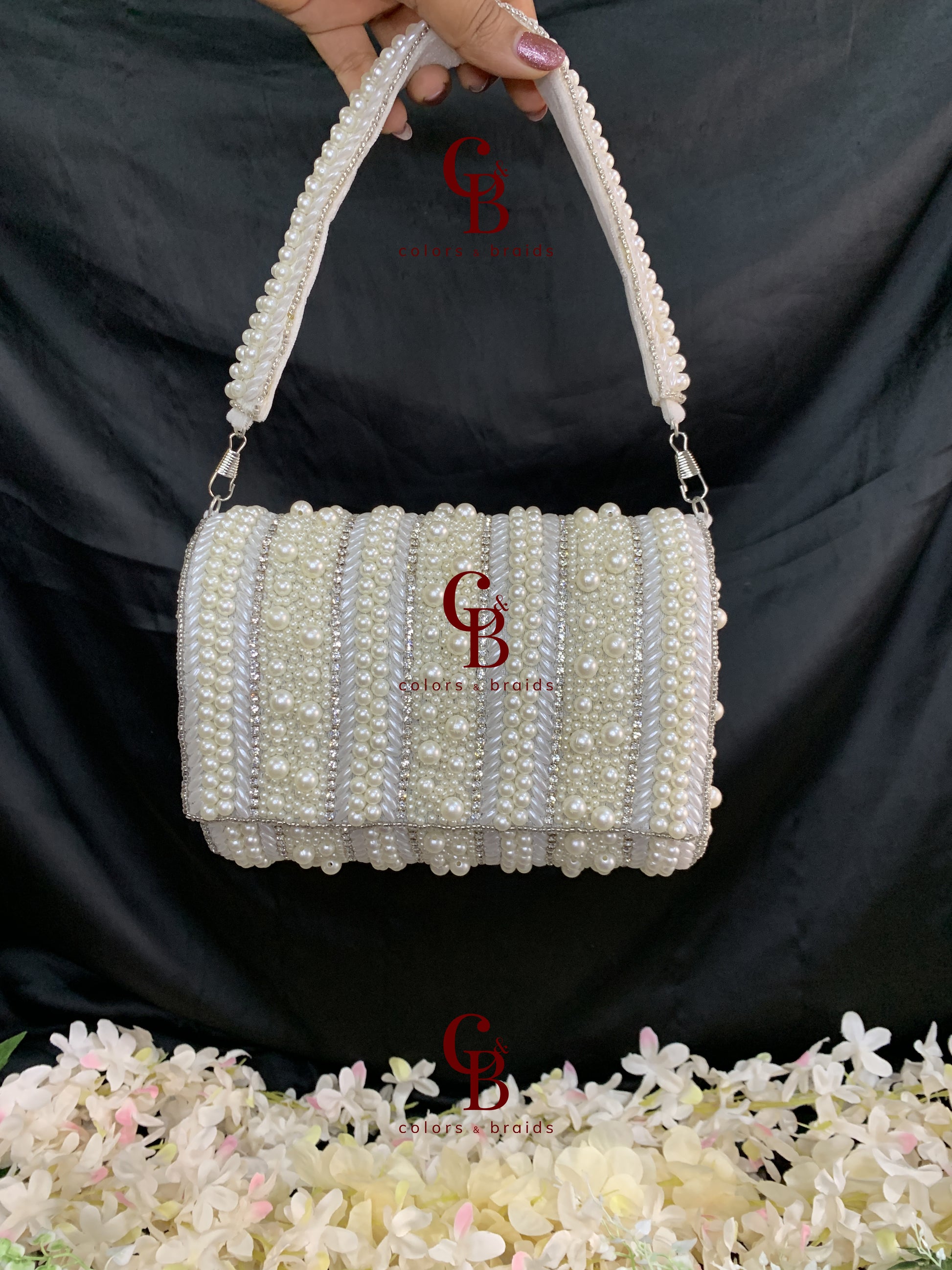Pearl Drop Flap Clutch