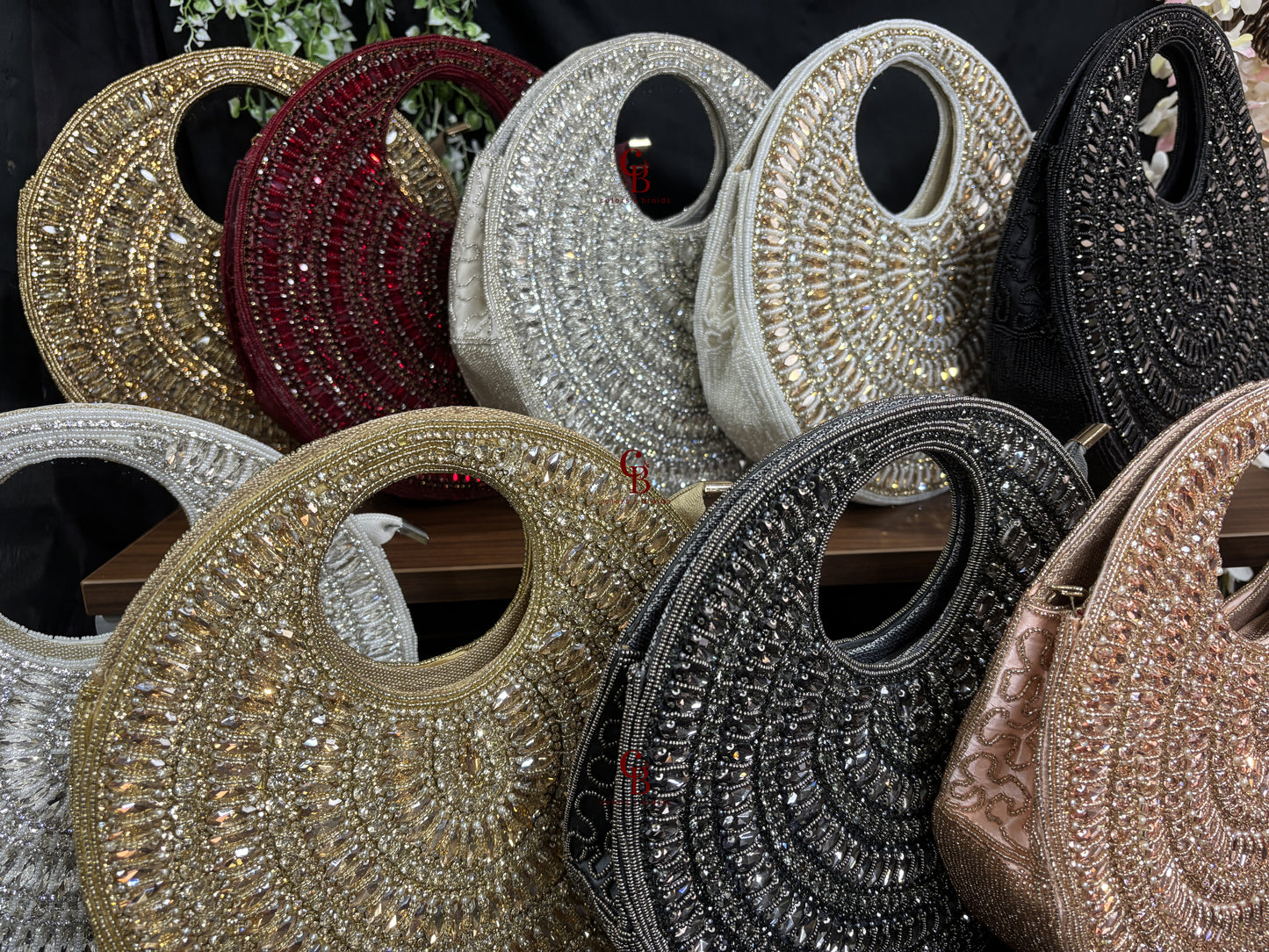Crystal Round Shaped Clutch