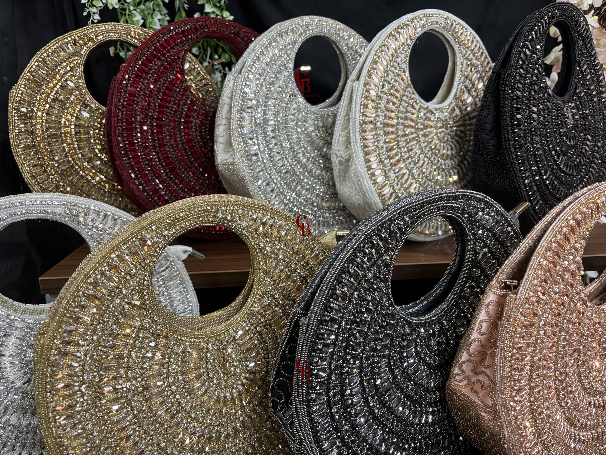 Crystal Round Shaped Clutch
