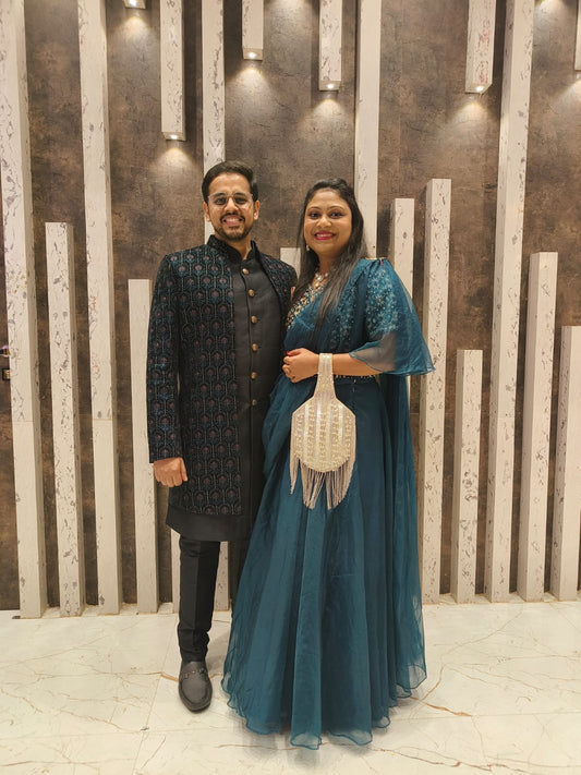 Pankhi with Mala Design Potli