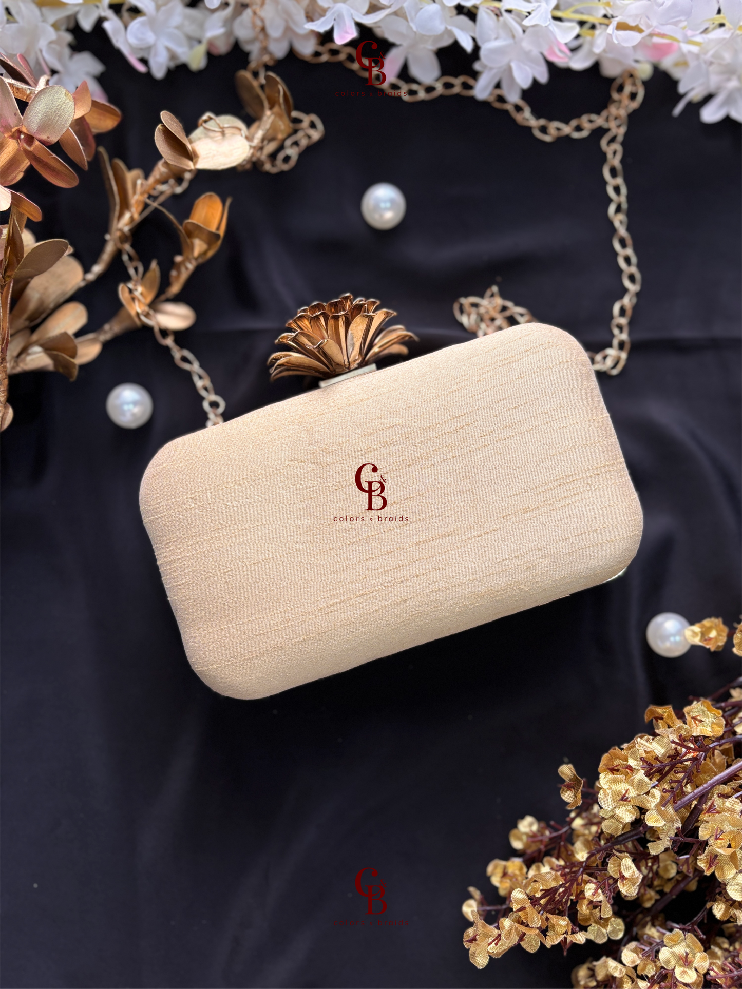 Maya Rectangle Clutch with Lotus lock