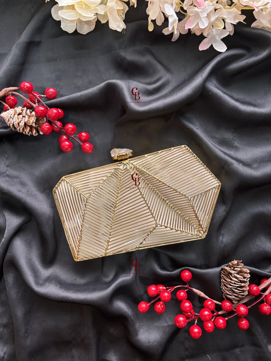 Ruth Wired MOP Brass Clutch