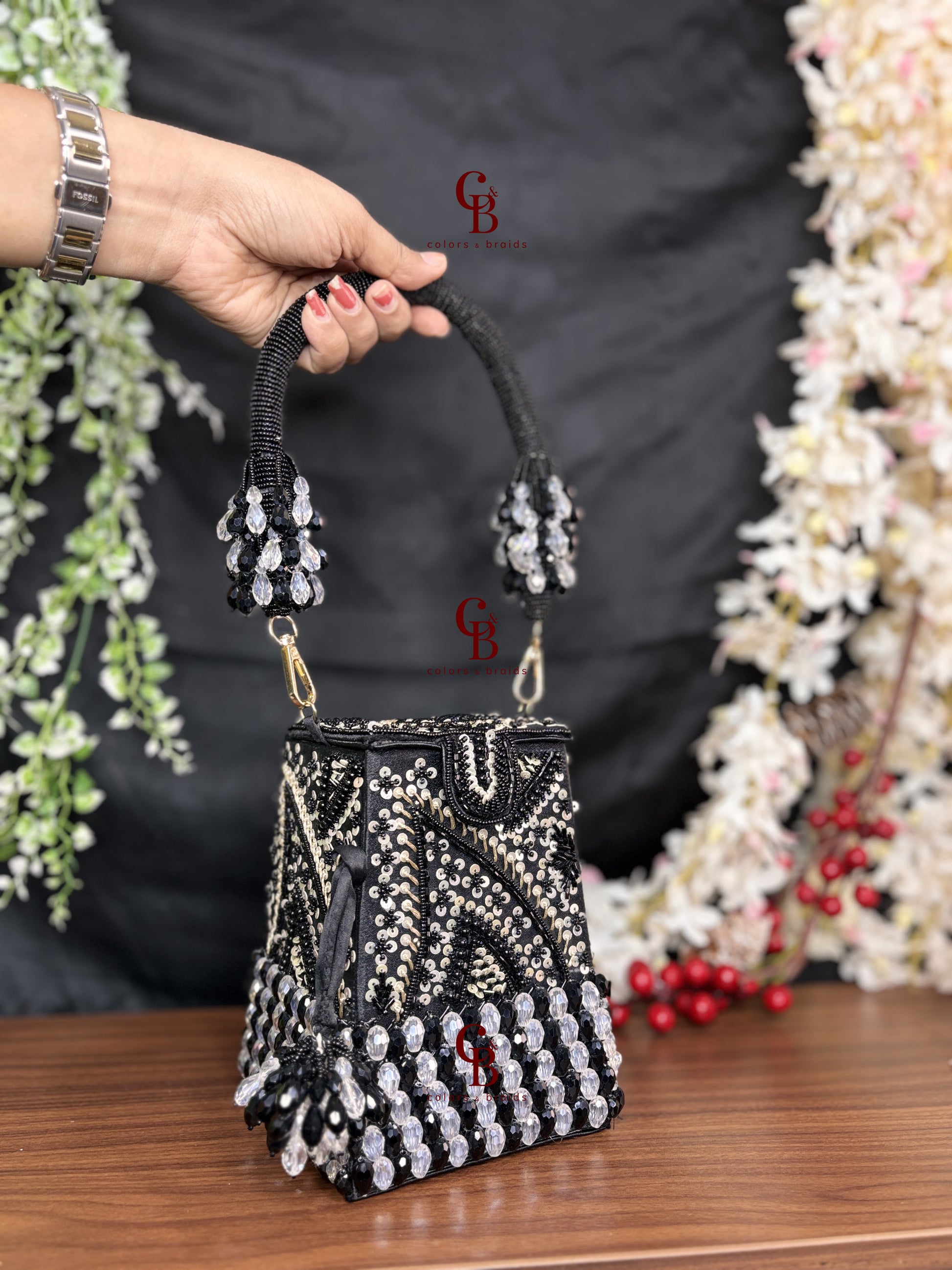 Sequin Box Clutch