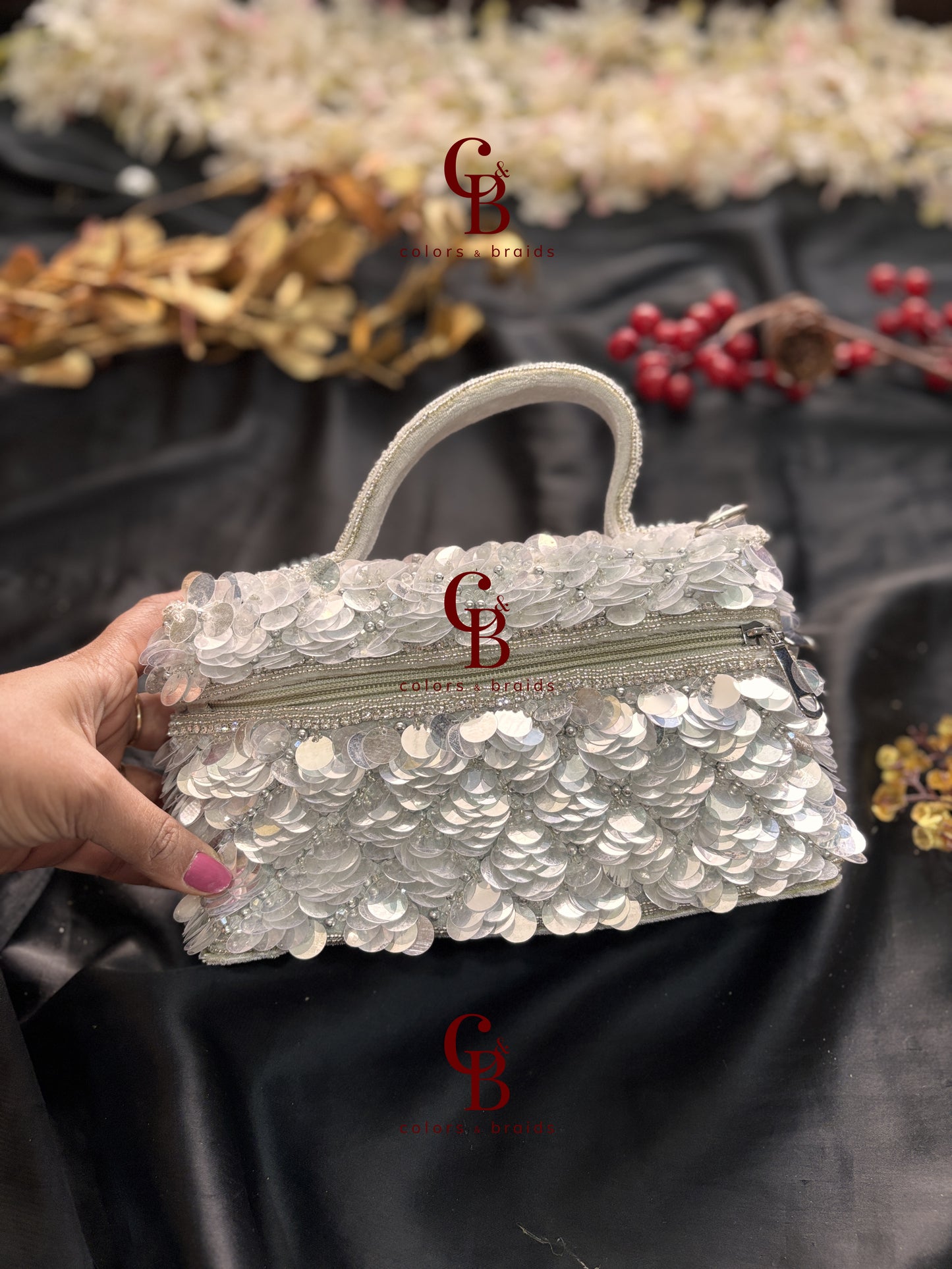 Big Sequin Zip Bag
