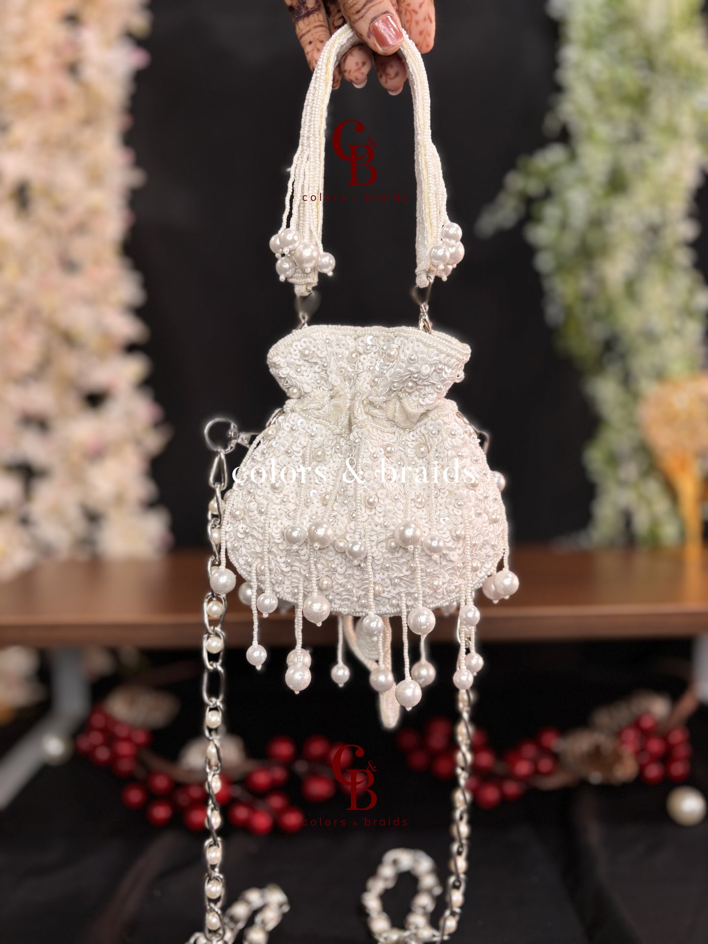 Sequin Pearl Mini Potli