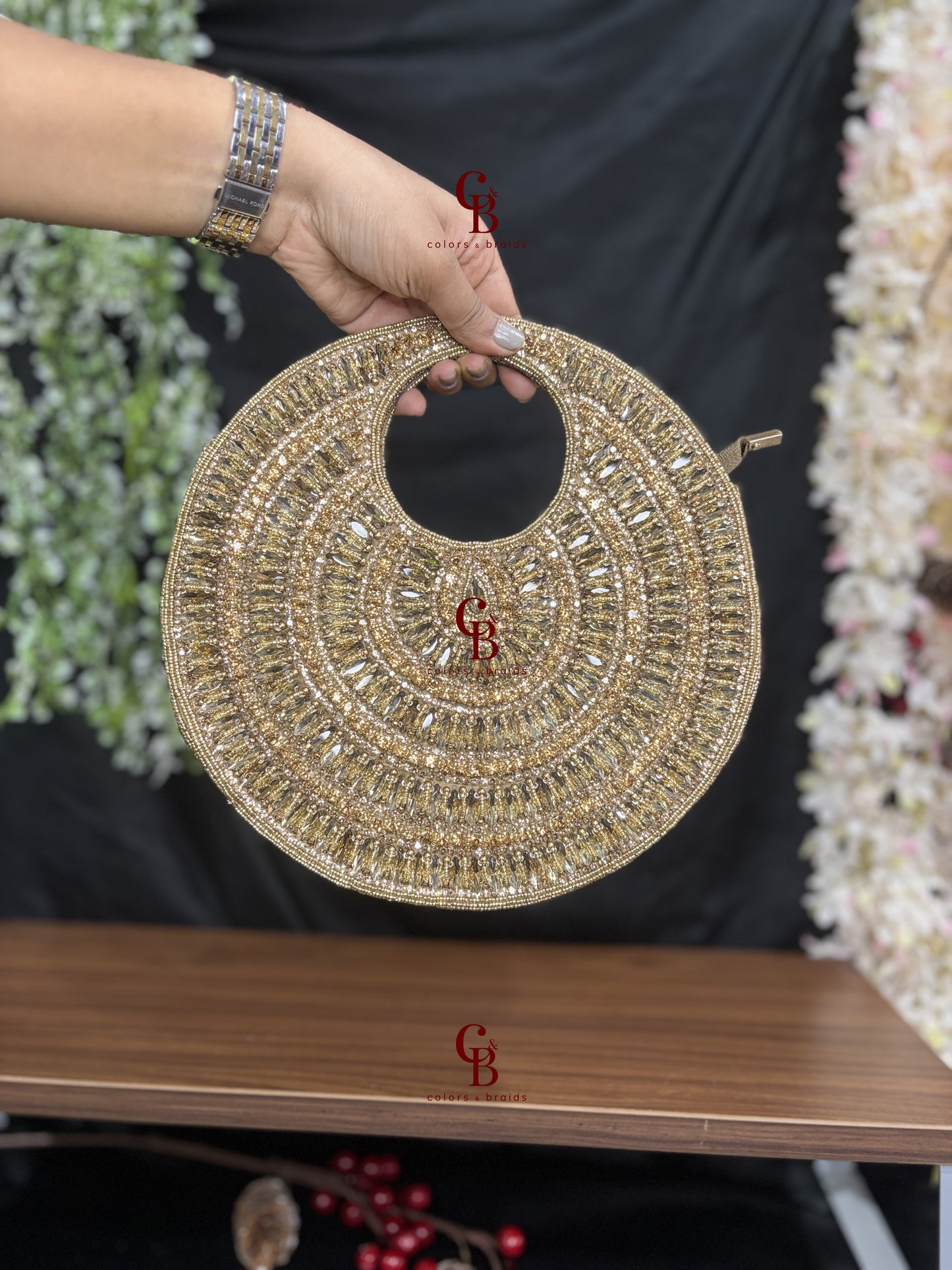 Crystal Round Shaped Clutch