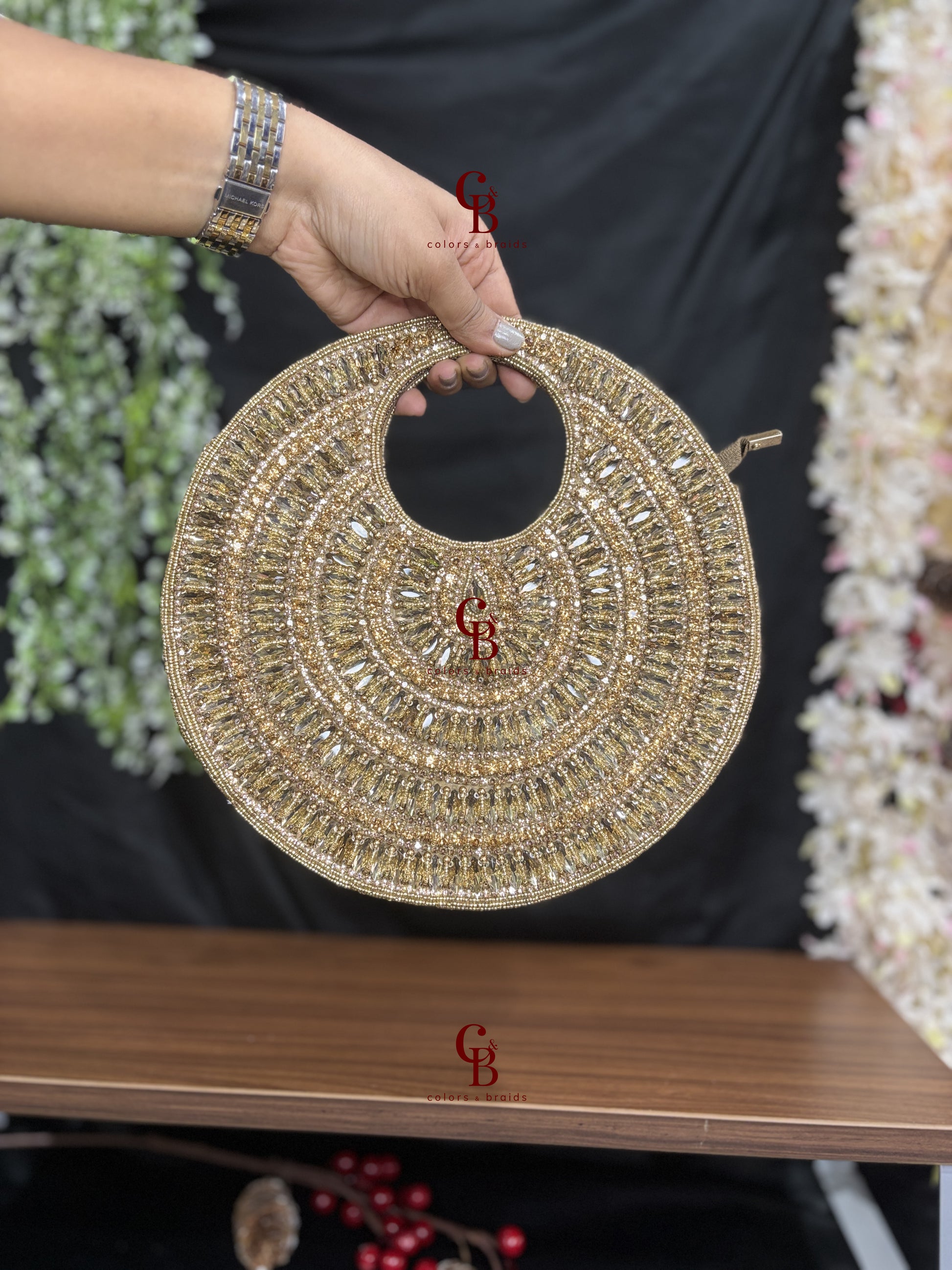 Crystal Round Shaped Clutch