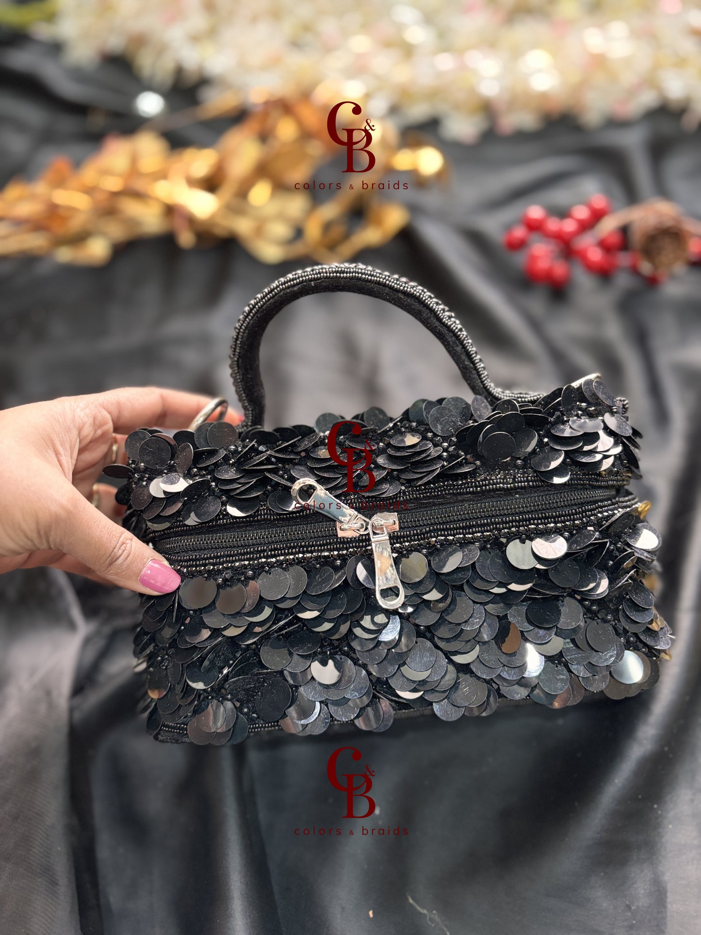 Big Sequin Zip Bag