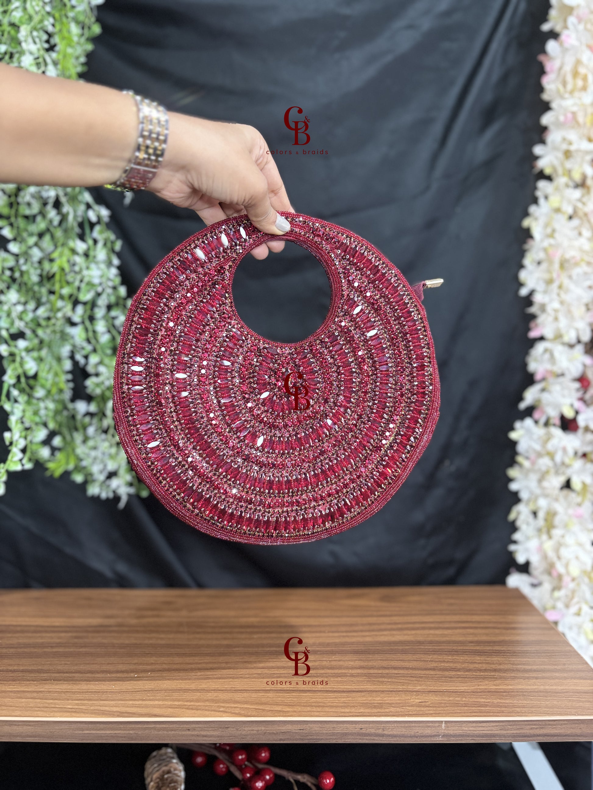 Crystal Round Shaped Clutch
