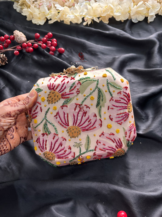 Reeva Hexagon Shaped Clutch