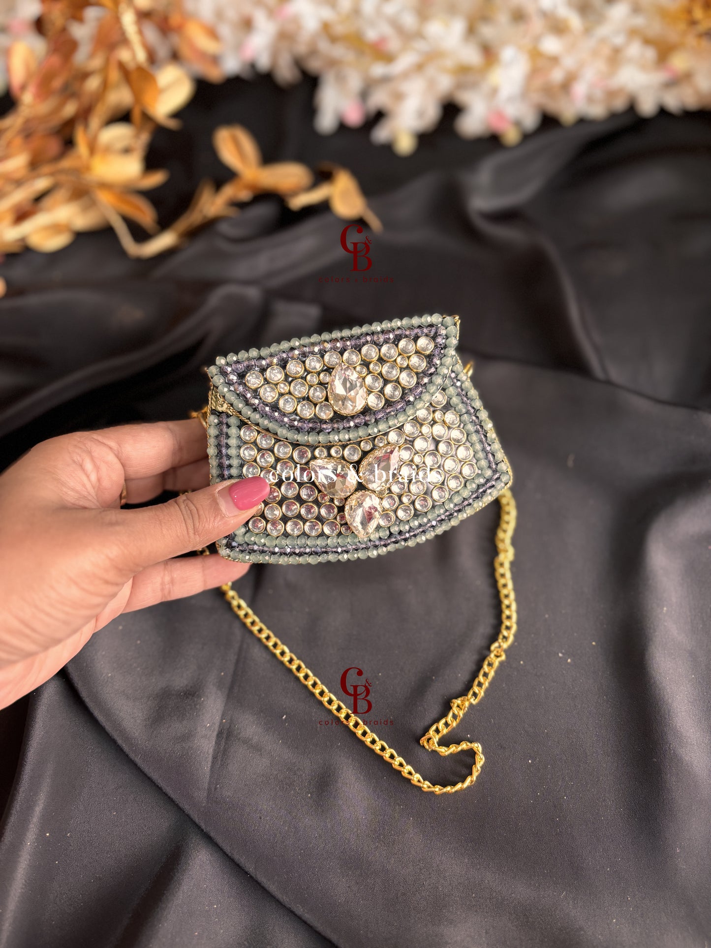 Zoya Kundan Clutch Mini