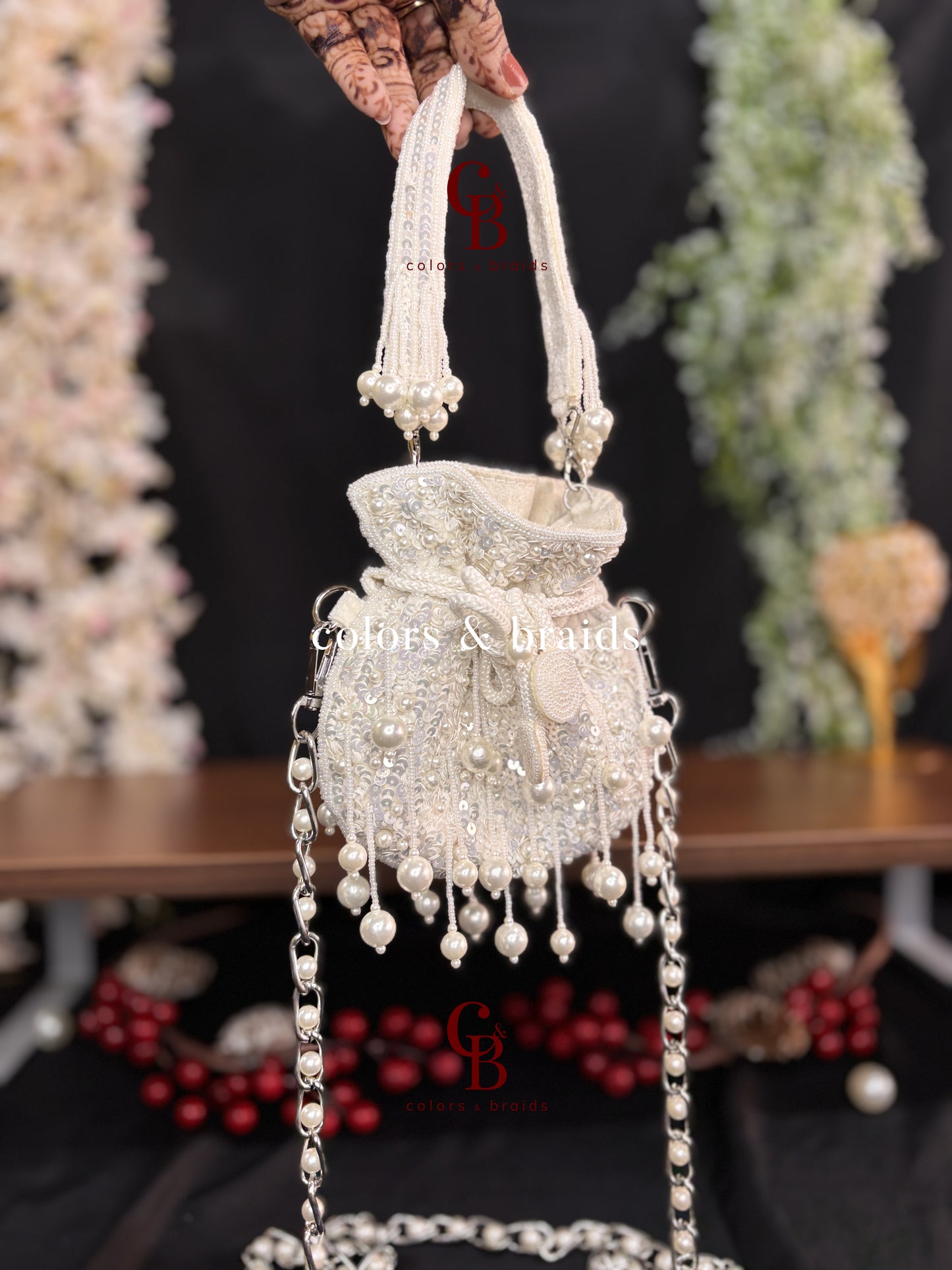 Sequin Pearl Mini Potli