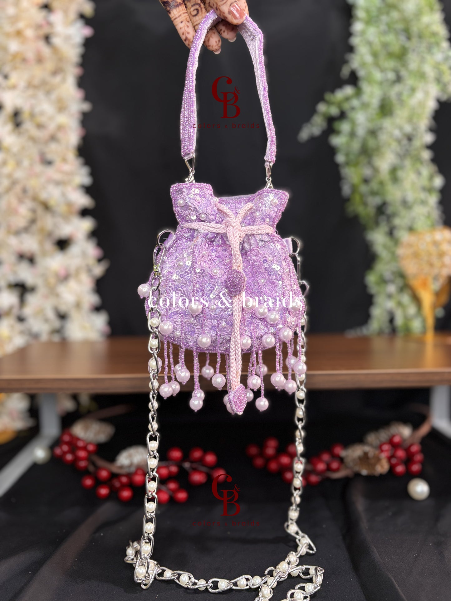 Sequin Pearl Mini Potli