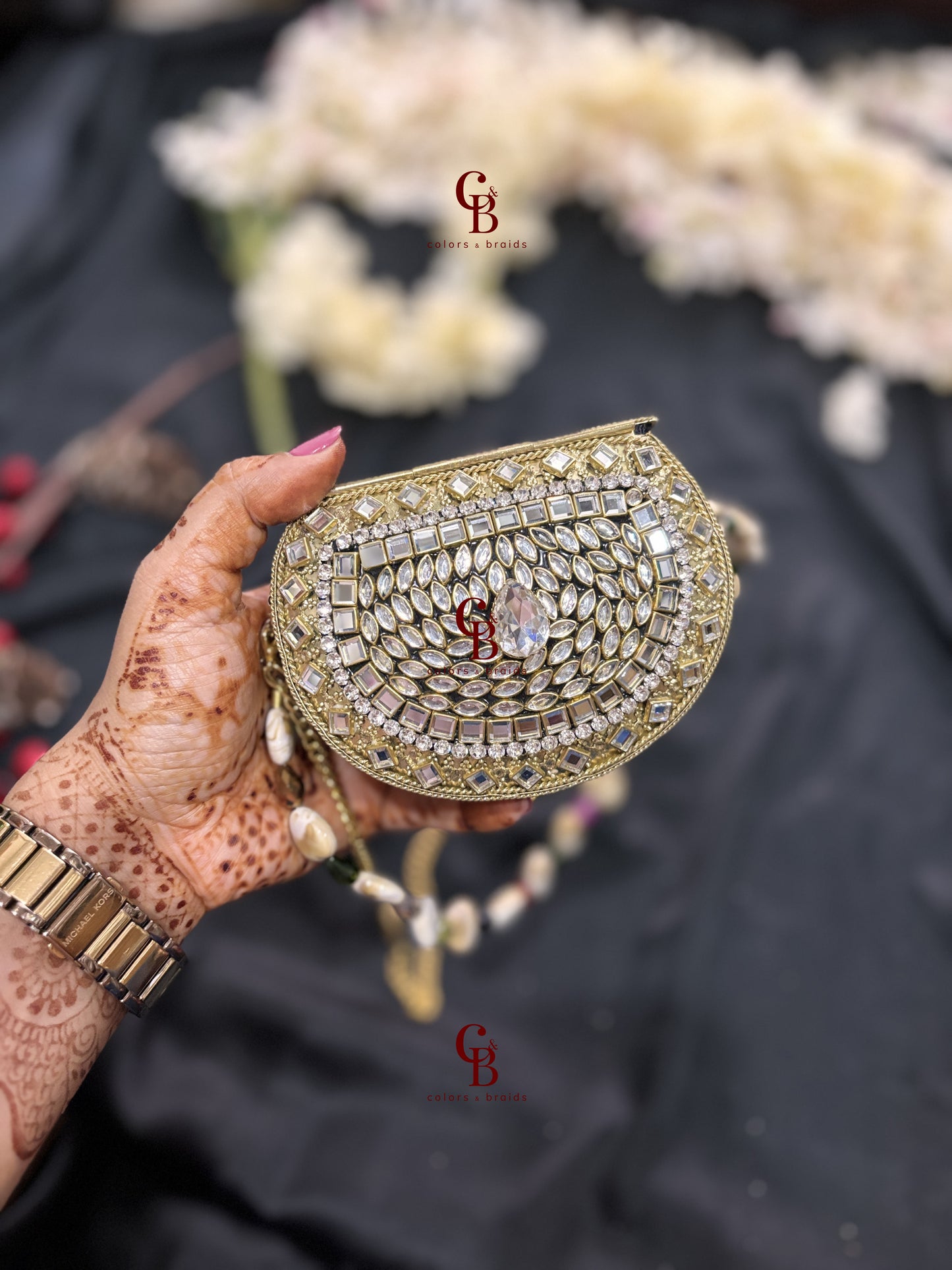 Mini Kundan Brass Clutches