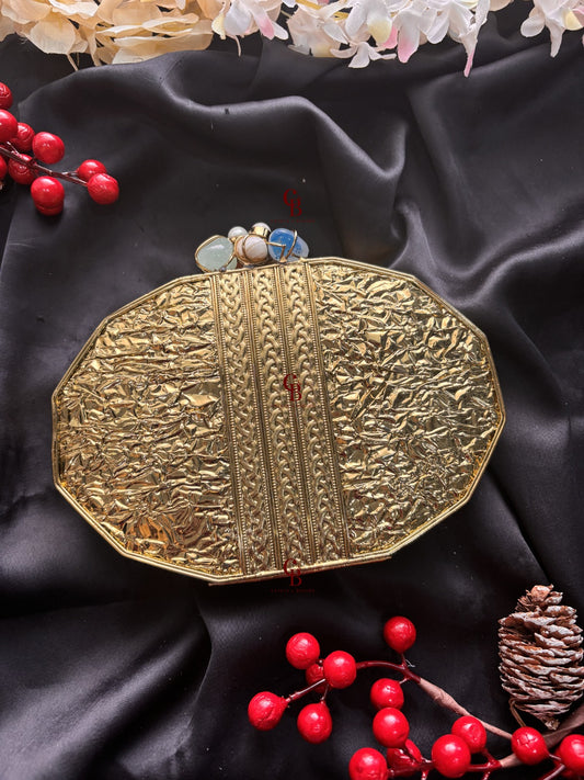 Naina MOP Brass Clutch