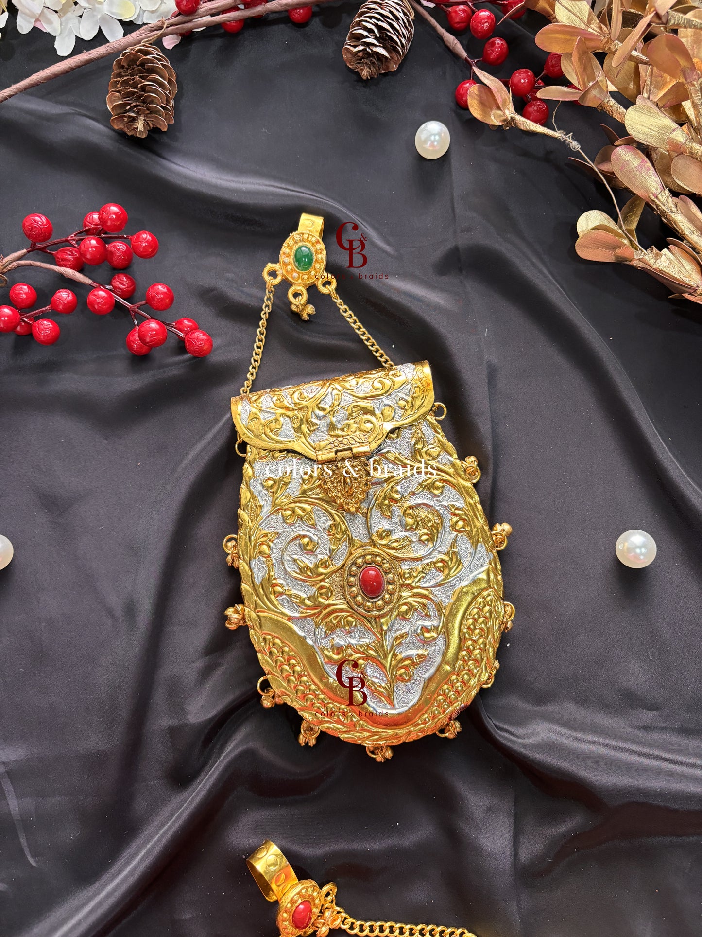 Noor Gold Brass Clutch