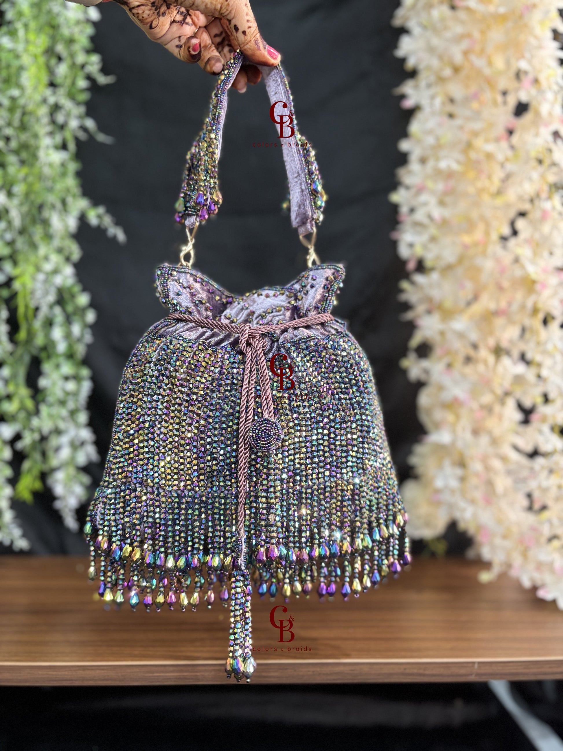 All over Crystal Droplets potli
